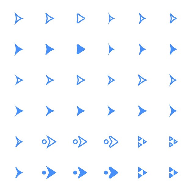 Various forms of basic arrow icons