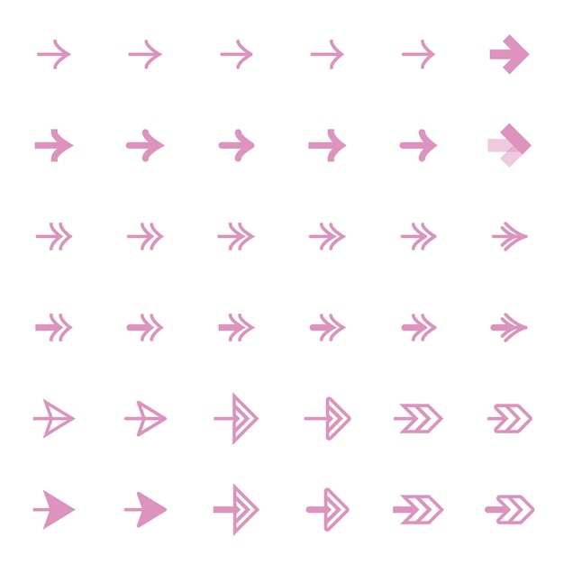 Various forms of basic arrow icons