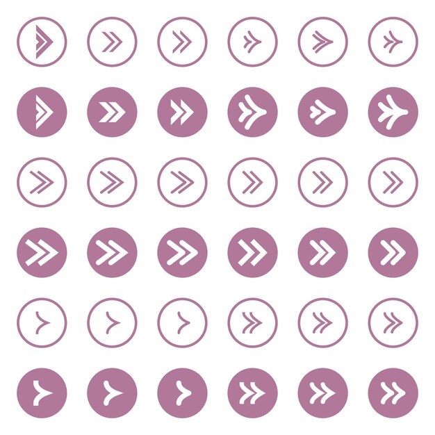 Various forms of basic arrow icons