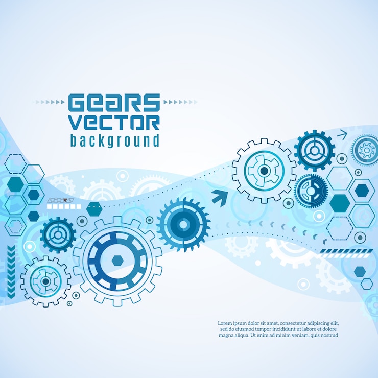 Vector various gears with cogwheels  background