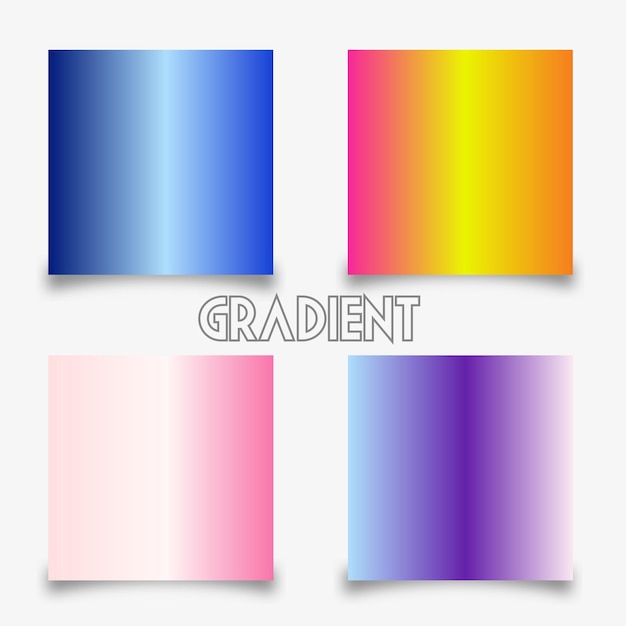 Vector various gradient neon brilliant blue pink yellow