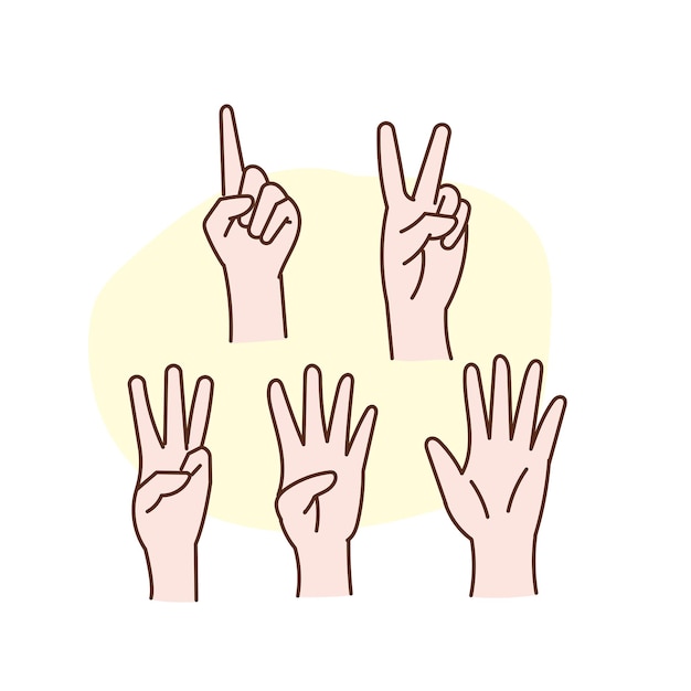 Vector various hand shapes