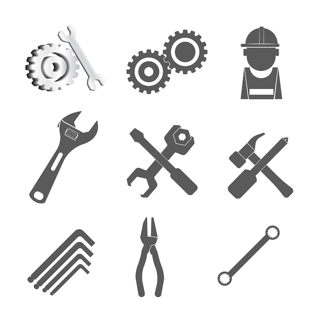 Vector various installation-related icons can be used to complement the shop icon.