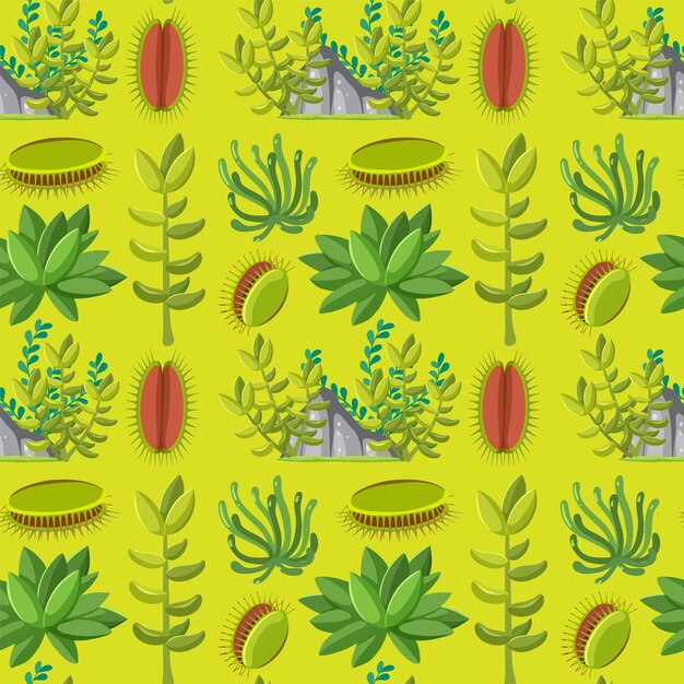 Various plants seamless pattern