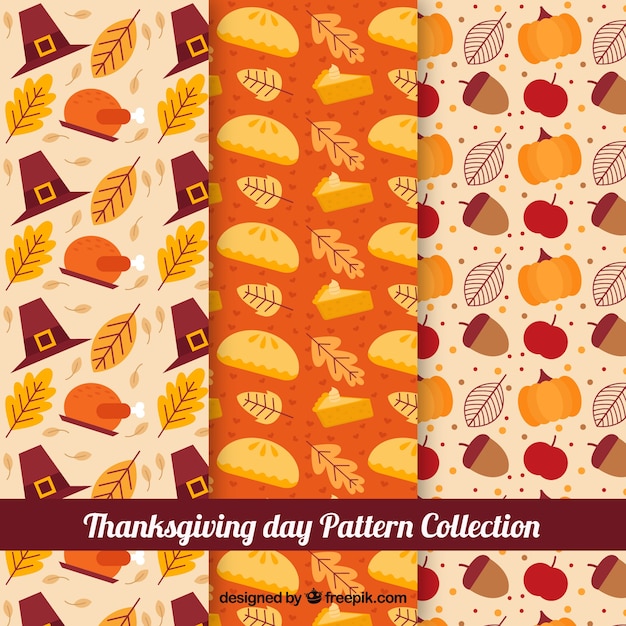 Various retro patterns of thanksgiving