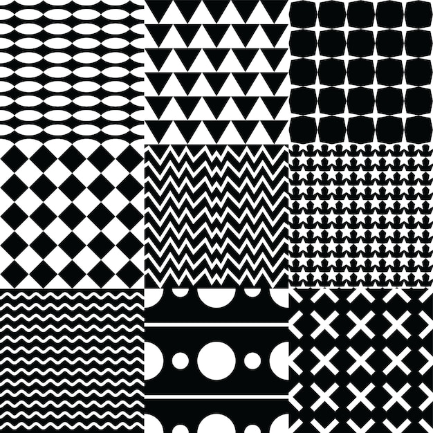 Vector various seamless pattern set theme vector art illustration