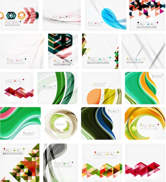 Vector various set of geometric abstract backgrounds