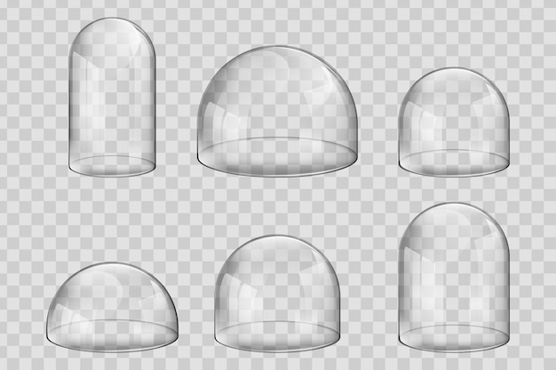 Стеклянные купола или колокольчики различных размеров и сферической формы.