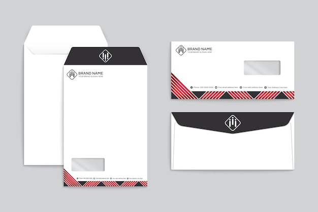 Various sized envelopes mockup