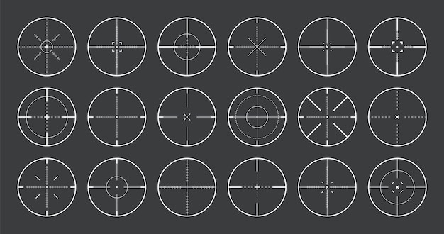 Various sniper rifle sights weapon optical scope crosshair hunting gun viewfinder shooting mark