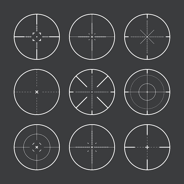 벡터 다양한 저격총 시야 무기 광학 범위 크로스하이어 사냥 총 뷰파인더 슈팅 마크