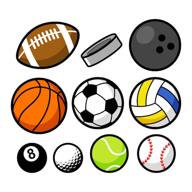 Vector various sports balls vector graphics