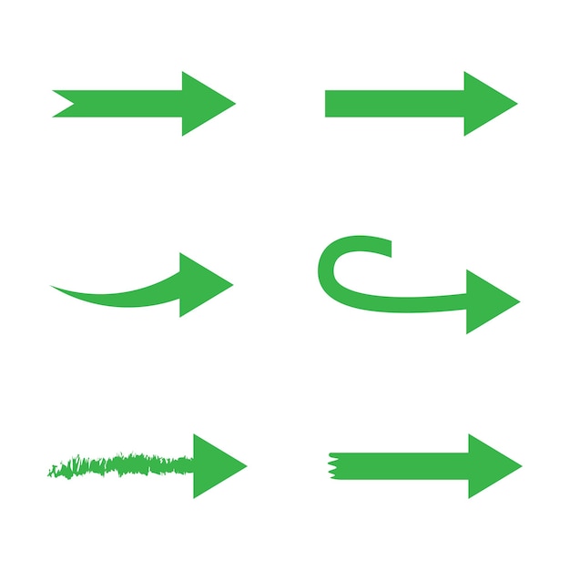 Vector various styles of green arrows