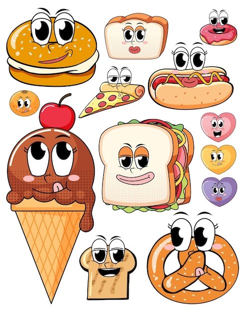 A various sweets on white background