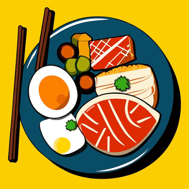 Vector various tasty dishes vector illustration