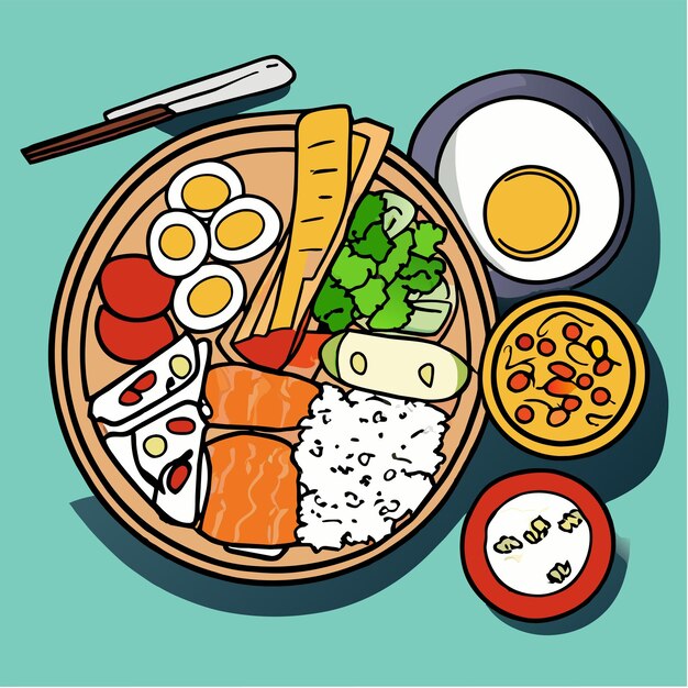 Vector various tasty dishes vector illustration