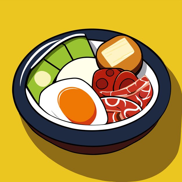 Vector various tasty dishes vector illustration