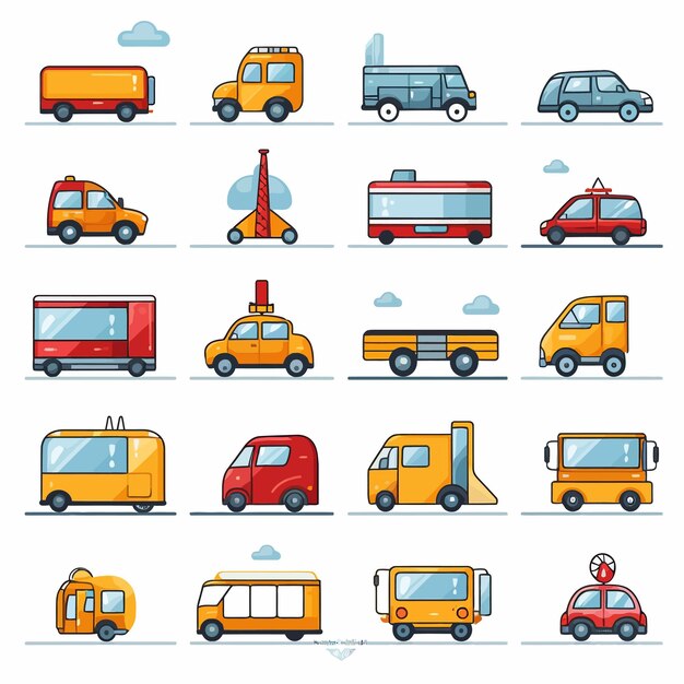 Vector various_traffic_icon_set_vector_illustration