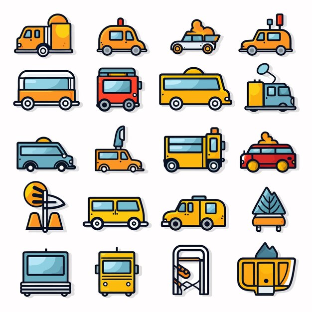 Vector various_traffic_icon_set_vector_illustration