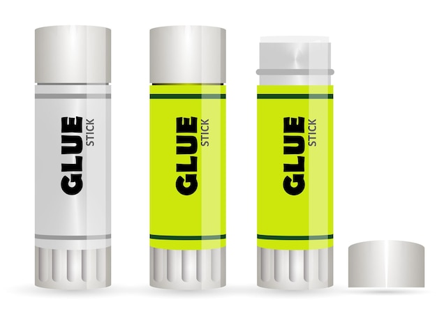 various of tubes glue stick isolated