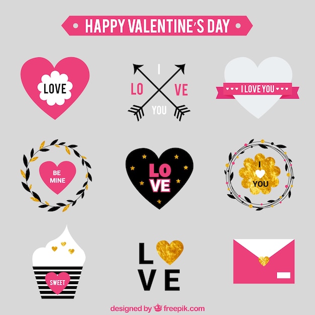 Various valentine elements