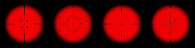 Vettore diverse armi mirini infrarossi termici fucile da cecchino visori ottici pistola da caccia mirino con