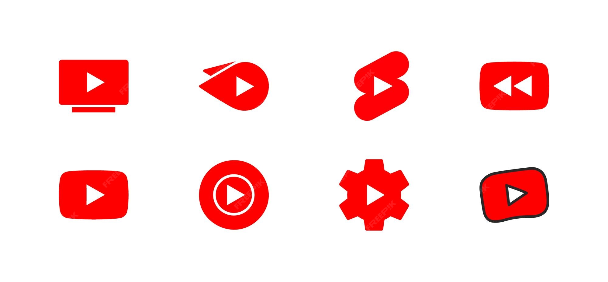 Premium Vector | Various youtube buttons red buttons youtube editorial ...