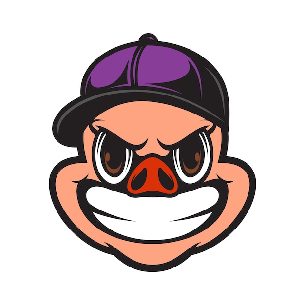 Varken hoed mascotte logo ontwerp