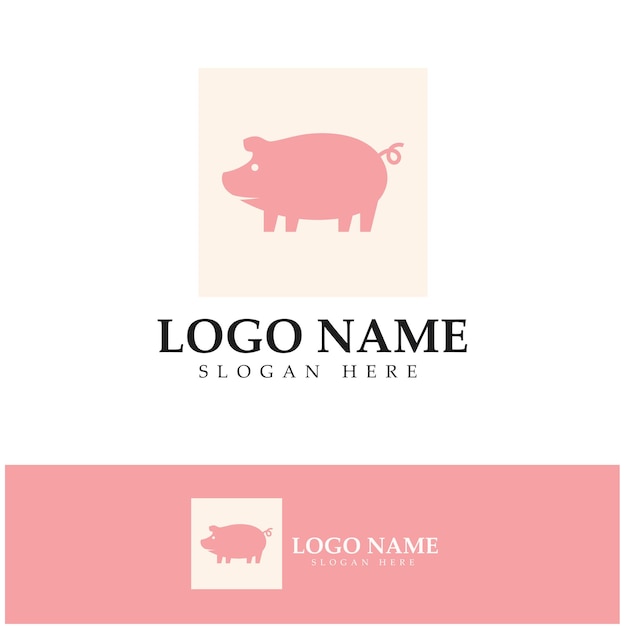 Varken logo ontwerp pictogram vector