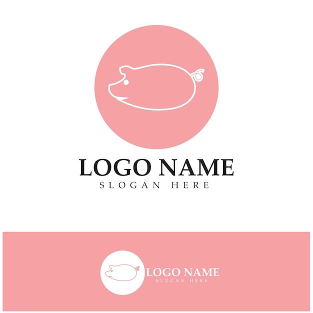 Varken logo ontwerp pictogram vector
