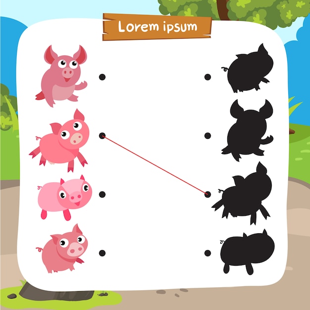 Varken matching game vector ontwerp