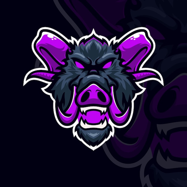 Varken monster masscot logo esport illustratie premium vector