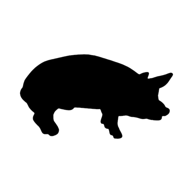 varken silhouet set collectie geïsoleerd zwart op witte achtergrond vector illustratie