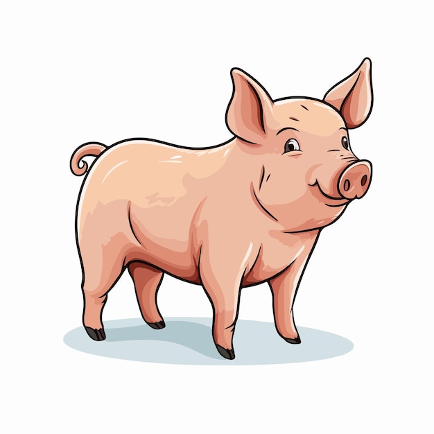 Vector varkens platte vector illustratie varkens cartoon hand tekenen geïsoleerde vector illustratie