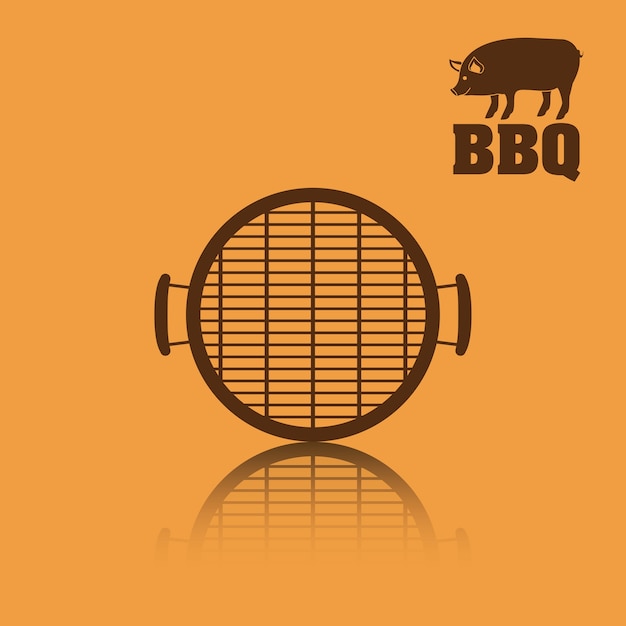 Vector varkensvlees varken bbq en grill menupictogram