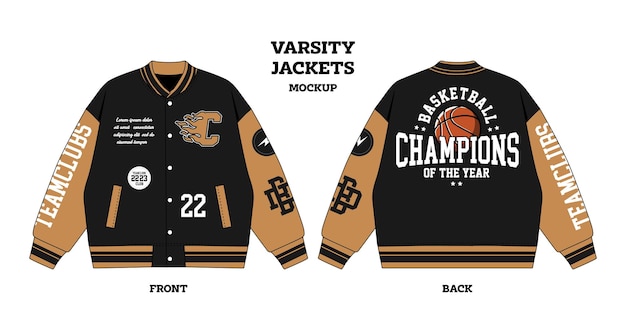 Varsity Jacket schets Mockup Vector