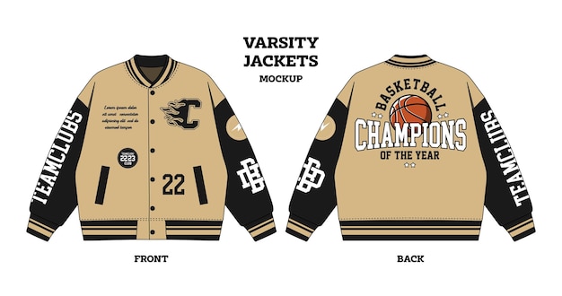 Varsity Jacket Sketch Mockup Vector