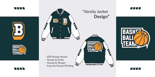 Varsity sports jacket for basketball team professional uniform championship