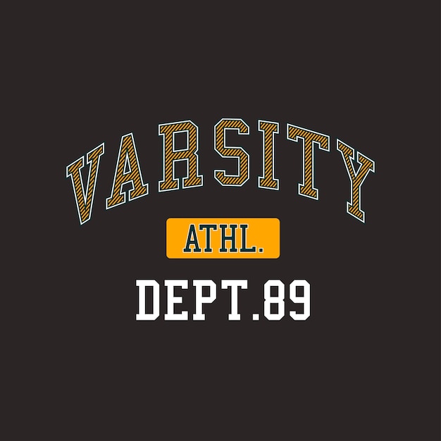 varsity typography for print t shirt.