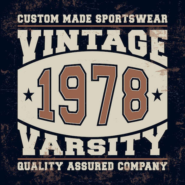 Вектор Старинная марка varsity