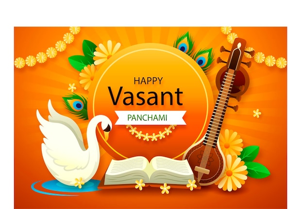 Vector vasant panchami back 2