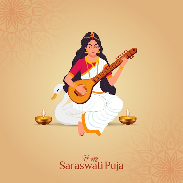 Vasant panchami saraswati puja basant social media post