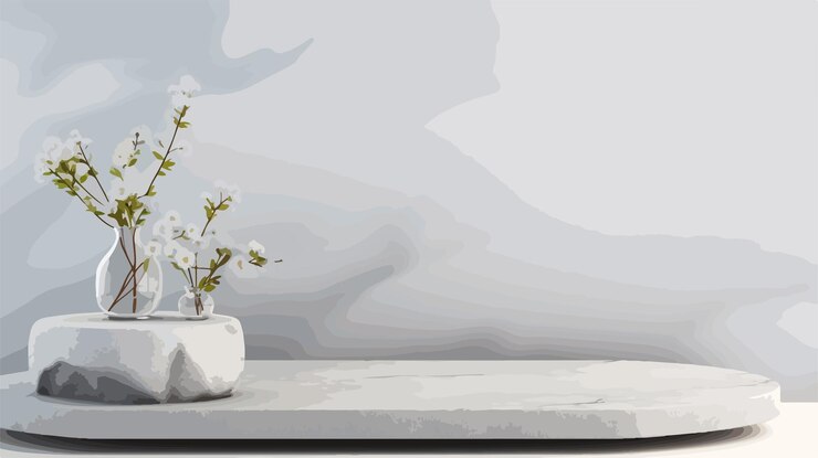 Vector a vase of flowers with a vase of flowers on a table
