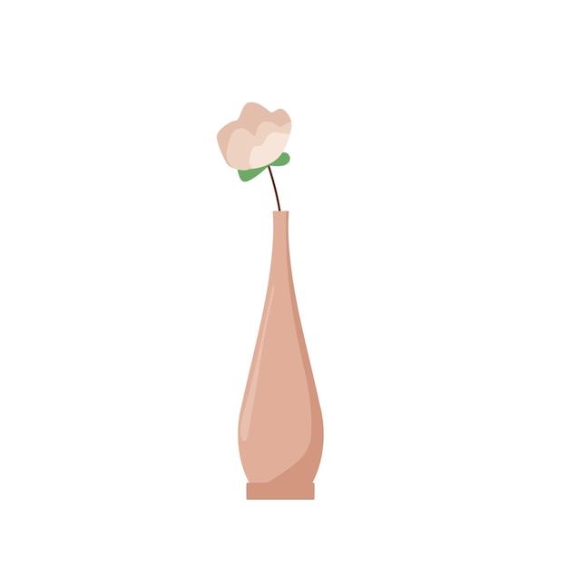 Vector vase with flowers vector cartoon illustration