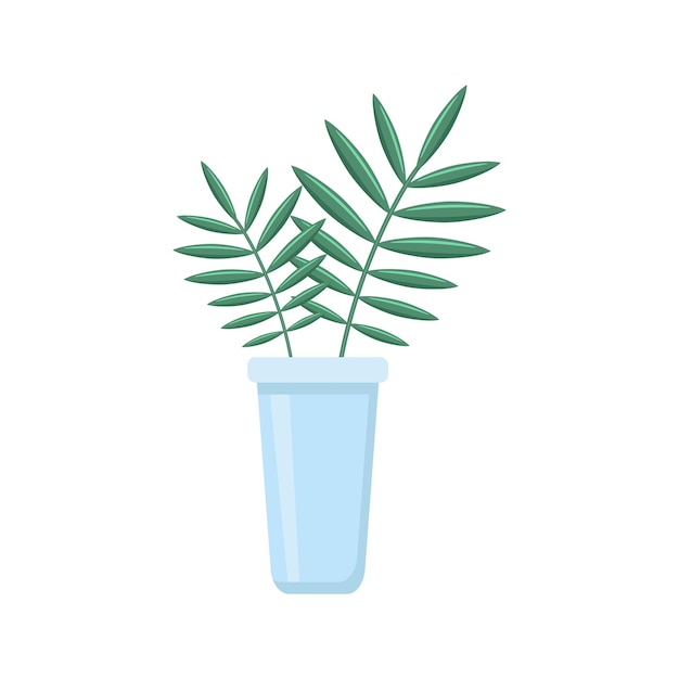 Vase with palm fronds