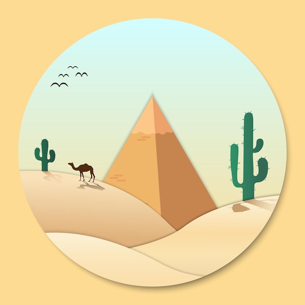 Vector the vast desert landscape logo