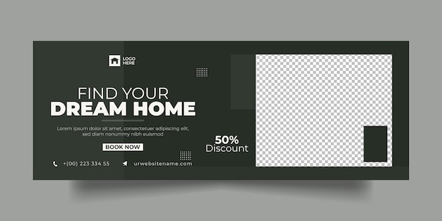 Vector vastgoed facebook omslag social media post en webbannersjabloon
