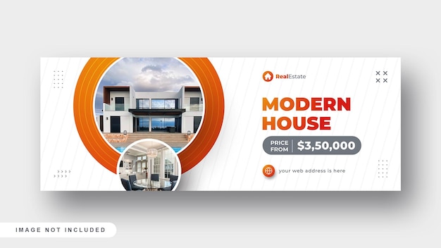 Vastgoed moderne woningverkoop sociale media omslag webbanner
