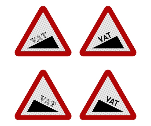 VAT increase sign on isolated white backgound vector illustration