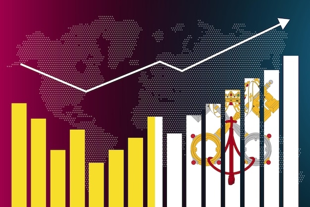 기복이 있는 바티칸 막대 차트 그래프, 값 증가, 막대 그래프의 바티칸 국가 플래그